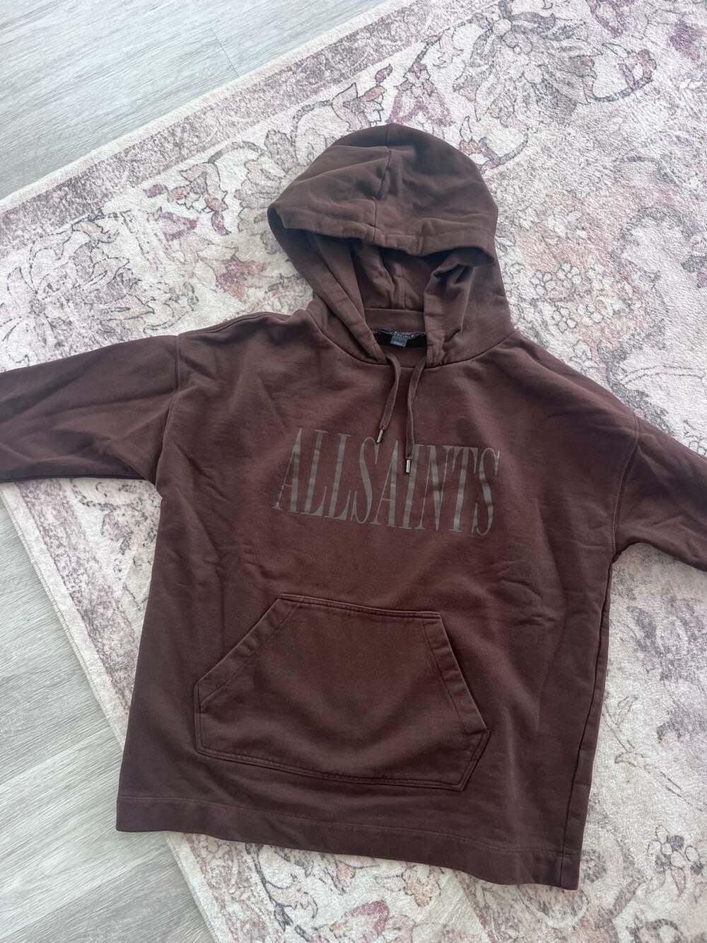Allsaints Dropout Pullover Hoodie in Brown